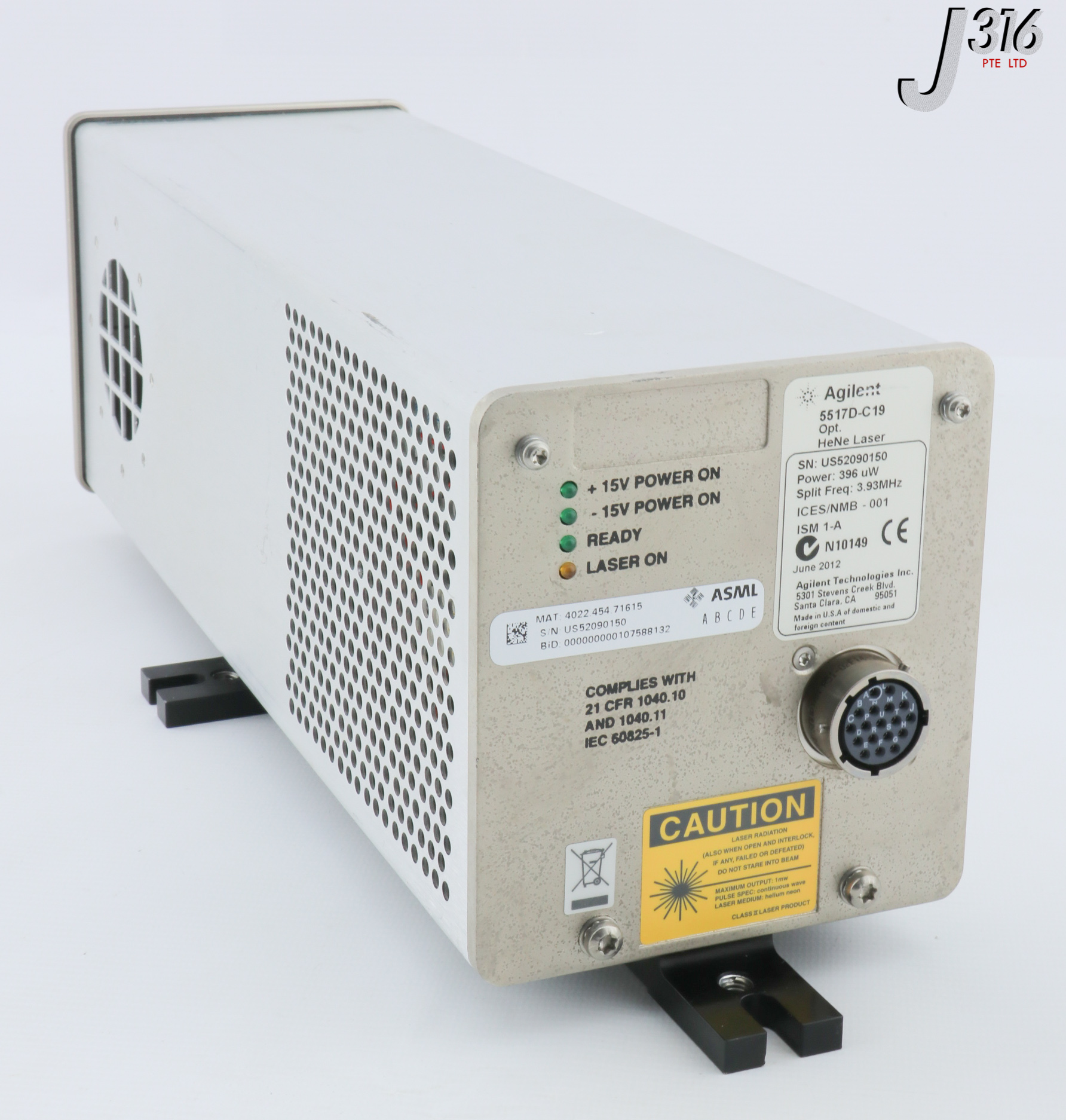 28935 AGILENT LASER HEAD, POWER: 396uW, 3.93MHZ, ASML 4022.454